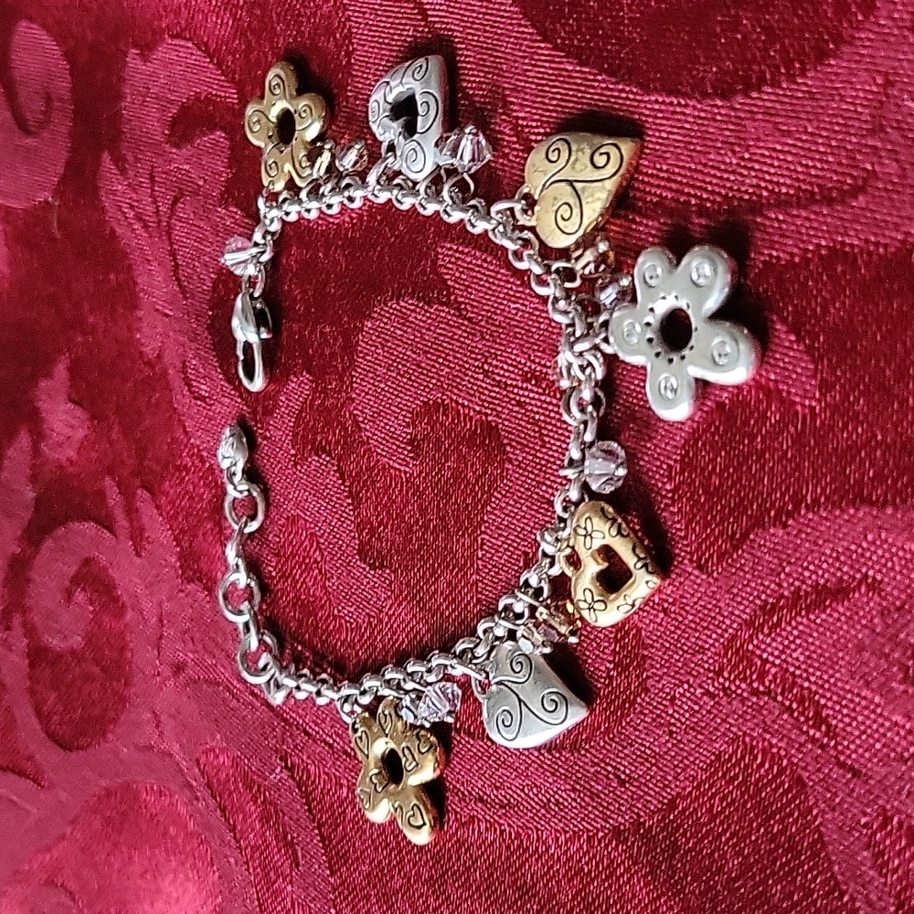 Brighton Two-tone Silver/Gold Heart Bracelet.